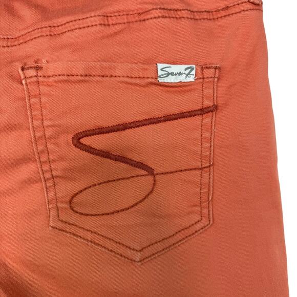 SEVEN 7 Weekend Bermuda Shorts Marsala Orange Release Hem Denim Womens 10 - Picture 8 of 9